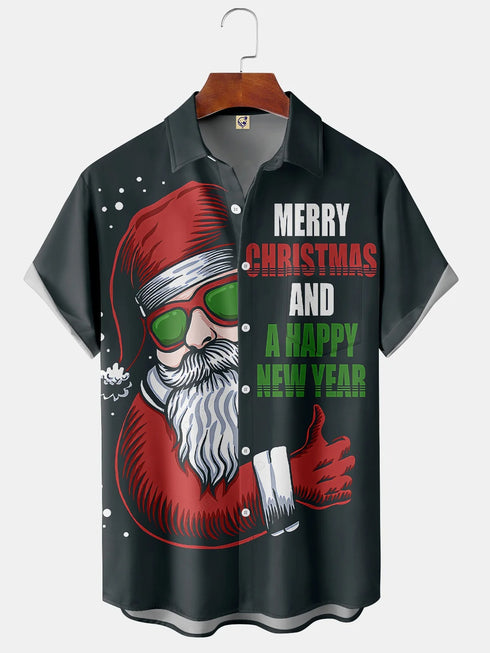 Men's Christmas Funny Graphic Short Sleeve Hawaiian Shirt